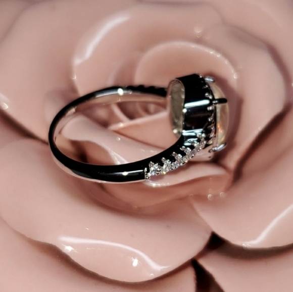 💖5 Star Rated💖 Silver & Fire Opal Ring sz 7 - Picture 4 of 6